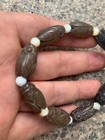 Excellent Rare Chinese Natural Old Jade Hand Carved  cicada  Beads Bracelet