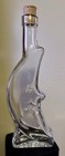 Vintage  Glass Crescent Moon Shaped Bottle Decanter 10 75    3d Lunar Decor