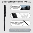 3 Row Hair Comb Natural Detangling Hair Styling Brush Nylon Bristle Unbraider