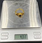Ancient South East Asian Burmese Indonesian Old Gold 17 K Ring Garnet Gem Stone