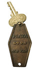 Antique Plaza New York Hotel Key   Fob  1361 Brass Ornate Ny Historic Rare Usa