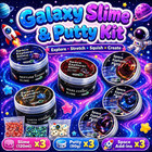 Galaxy Slime   Putty Kit For Kids  6 Full-size Jars  3 X 4 Fl Oz