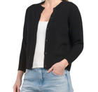 Vince Shrunken Cardigan Crew Buttoned Wool Cashmere Black M  Nwt