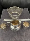 Lot Of 4 Sterling Silver  Tiffany Ice Bucket  Creamer  Two Ethiopian Lion Cups