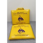 Vintage 1988 Elks Rodeo Parade Stadium Seat Cushion Set 2 Yellow Santa Maria Ca