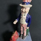 Vintage Cast Iron Uncle Sam Mechanical Coin Bank - Works