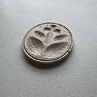 Vintage Clay Butter Mold Cookie Stamp Religious Cross Leaves nature Design
