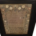 Vintage Rebeckah Needlework Sampler Reproduction Wood Frame Art Print Farmhouse
