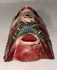 Vintage Antique  Handmade Mermaid Guerrero Mexican Wood Folk Art Mask