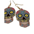 Sugar Skull Dangle Earrings Gothic Punk Jewelry Party Festive