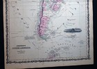 Antique 1863 Johnson s Map Of South America Hand-colored Engraving