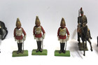 Vintage Lot Of 6 Lead Toy Soldiers   Horses England Mixed Lot  Britains