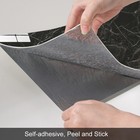 20pcs Black Wall Panels Peel And Stick Pvc Imitation Marble Tiles Sticker