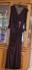 Adrianna Papell Burgundy Plum Mother Of Bride groom Long Chiffon Dress Size 12