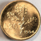 1994 20 Lire Italy Coin Km 97 21 25mm Beautiful Luster Brilliant Uncirculated
