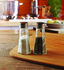 Taste Up Glass Salt And Pepper Shakers With Metal Lids  Set Of 2  3 Ounce  Clear