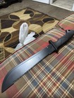 Large Machete Knife Saw Back Blade With Belt Sheath 17    Blade Survival Tool Raw 