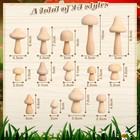 40 Pcs Unfinished Wooden Mushroom Natural Wood Mushrooms For Diy Crafts And Arts