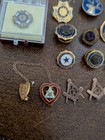 Lot 14 Vintage Freemason Masonic Vfw Moose Legion Lions Lapel Pins Antique