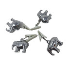 Set Of 4 Tablecloth Weights Outdoor Linen Anchor Elephant With Clips Silver Tone