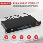 Pyle 8-outlet Rack Mount Power Conditioner - 15 Amp 1800w Black Ac Surge Prot   