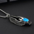 Mendel Mens Womens Native Indian Turquoise Pendant Necklace Stainless Steel
