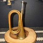 Vintage Brass Bugle Military Style Unique Approx 13in Long See Pics  Decoration 