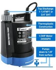 Dekopro 1 3hp 2450 Gph Sump Submersible Utility Water Pump Pool Pond Garden Lawn