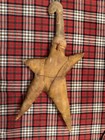 Vintage Primitive Folk Art Star Snowman Doll Hanger Christmas