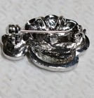 Small Paw Print Rhinestone Brooch Pendant Pin Silver Tone Vintage 1 