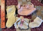 Vintage 4 Pairs Doll Booties Various Sizes For Antique Bisque Dolls Lot 2165