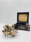 Antique Look Working Item Solid Brass Sextant Nautical With Wooden Box Handmade