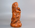 Hand Carved Wooden Figurine Medicine Buddha Statue Oriental Chinese