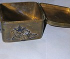 Japanese Meiji Period Bronze Brass Copper Metal Lidded Box Applied Decoration
