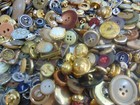 Large Lot Of Vintage Brown   Metal Buttons  Approx   3 Lbs  Of Sizes   Shapes