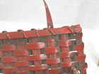 Antique Splint Ash oak Wall Hanging Basket Old Red Paint 2 Pocket Original 19th 