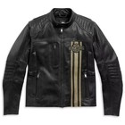 Men   s Black Leather Motorcycle Jacket Cruiser Biker Riding Coat W  Triple Vents