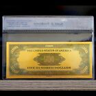 100mg 24k Gold 1928  500 Dollar Bill Gold Certificate Banknote With White Coa