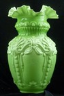 Very Large Eapg Victorian Cased Glass Oil Lamp Shade  Double Crimped Revised