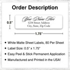 400 Personalized Return Address Labels    Printed 1 2 Inch X 1 3 4 Inch Script