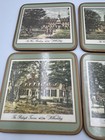 Set Of 6 Pimpernel Williamsburg Cork Back Coasters Made In England  Vintage 4x4