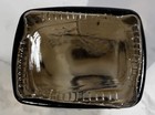 Amber Brown Glass Bottle Embossed Flowers Botanical Square Decor