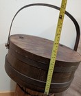 Primitive Sewing Wooden Box Cheese Container