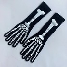 Halloween Skull Gloves Lightweight Full Finger Skeleton Cycling Gloves Costume