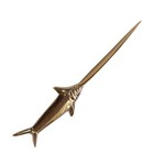 7-3 4  Solid Brass Swordfish Letter Opener  Antique Vintage Style