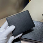 Montblanc Mb130315 Black Leather Wallet For Men-6cc Money Clip-fullbox-free Ship