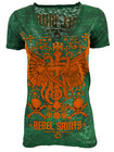 Rebel Saint By Affliction Women s T-shirt Socket Biker Tattoo
