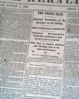 Battle Of The Crater   Confederate Northern Invasion 1864 Civil War Ny Newspaper