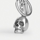 Coach Skull Bag Charm Keychain Cfq42 Silver Tone Metal Key Ring New From Japan