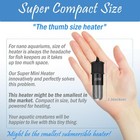 Super Mini Aquarium Heater 10w Betta Heater Adjustable Submersible Fish Heate   